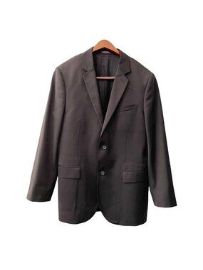 Express Wool Blend Mens 40R 2 Button Blazer Suit Jacket Black Classic Formal